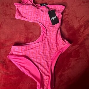 Fendi Pink One Piece Swimsuit